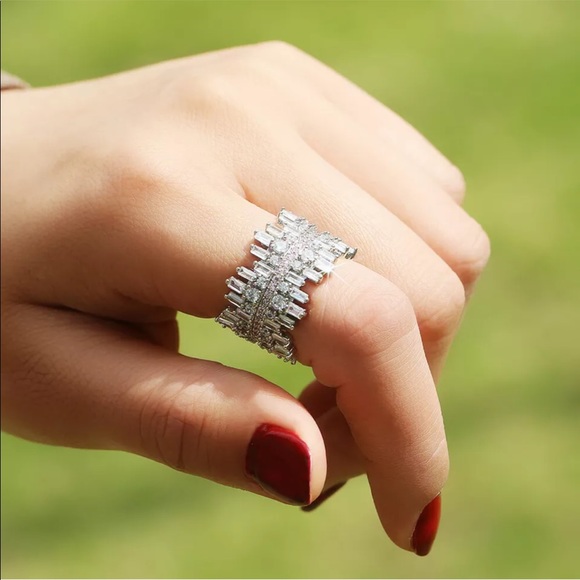 New Women’s 925 Silver White Pink Sapphire Ring - Picture 11 of 11